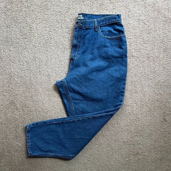 LL Bean Jeans Womens 20W (40x30) Original Fit Relaxed High Rise Blue Denim - Picture 1 of 13